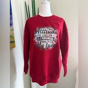 Gildan Women's Red Attitude Graphic Sweater
Hand made